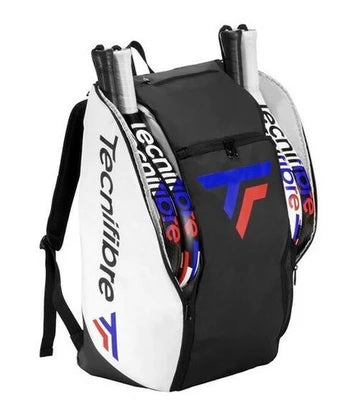 vista trasera del paletero tecnifibre endurance negro con soporte acolchado