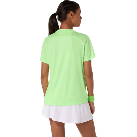 camiseta deportiva asics court ss top mujer verde illuminate green ideal para jugar tenis