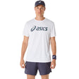 playera asics match seasonal graphic blanca con logo para pádel