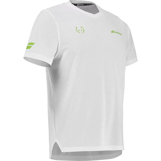 Playera Babolat Juan Lebrón Crew Neck Blanco para Pádel