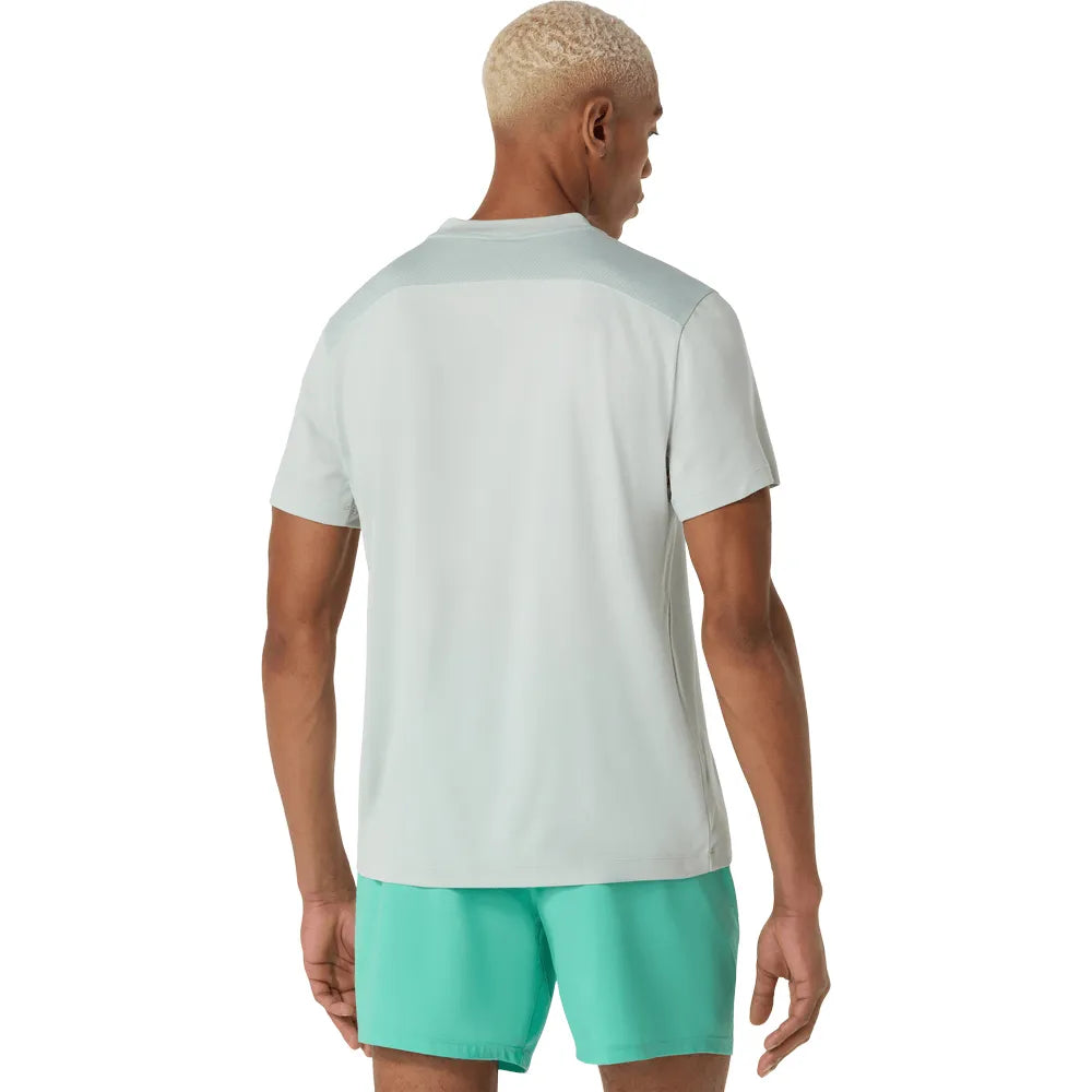 camiseta asics court ss top hombre verde con diseño ligero para tenis y entrenamiento deportivo