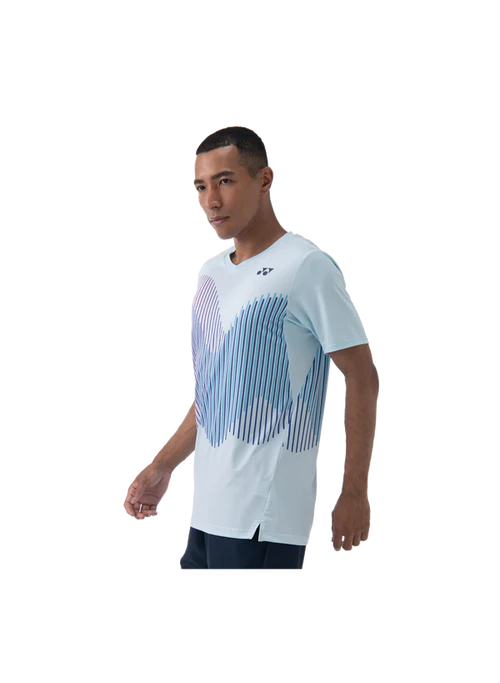 playera yonex color azul claro crystal blue con ajuste cómodo