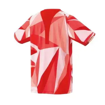 playera yonex geométrica tonos rojos con estilo moderno para pádel