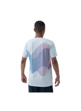 playera yonex azul crystal blue con tela de secado rápido y ligera