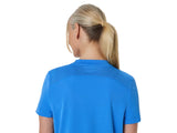 playera asics azul mujer game ss top con tejido reciclado sostenible