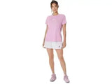 playera gráfica asics rosa mujer con logo tennis al frente