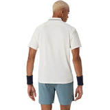 playera polo asics game ss top hombre cream con tela ligera de secado rapido para jugar tenis