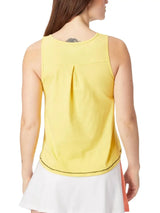 playera sin mangas babolat amarilla para padel con pliegue trasero