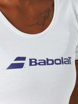 playera técnica blanca babolat exercise mujer diseñada para pádel y tenis