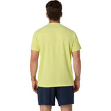 asics court ss top playera tenis hombre verde pistachio con diseño clásico y secado rápido