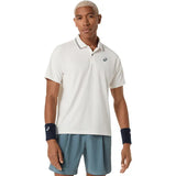 polo asics game polo ss top hombre color cream para tenis con tejido doble pique transpirable ropa deportiva tenis