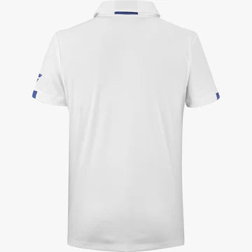polo babolat play blanca para pádel con cuello tipo camisero y manga corta
