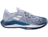 tenis babolat propulse fury 3 clay gris blanco con suela espiga para pádel