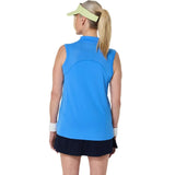 ropa deportiva mujer asics azul sin mangas ideal para tenis y páde