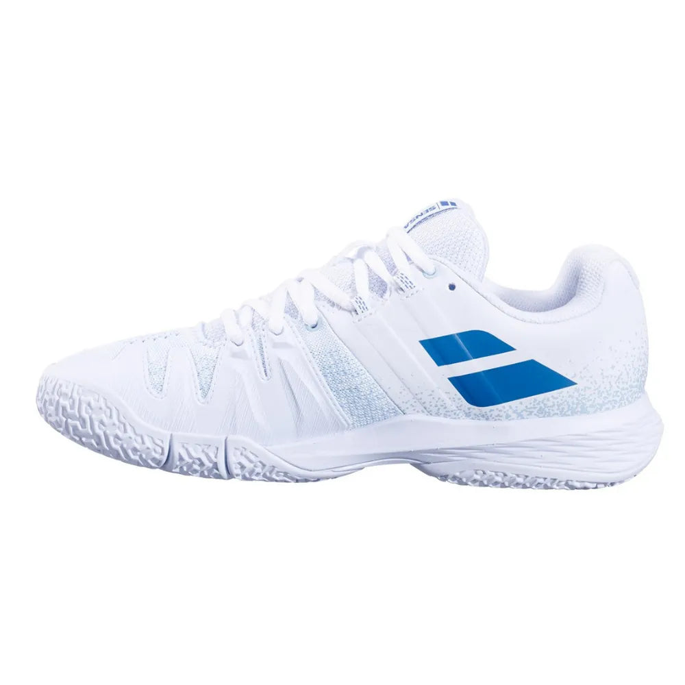 zapatillas babolat padel mujer color blanco con tecnología kprsx y diseño ligero