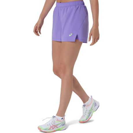 shorts padel mujer asics court 2 n 1 short amethyst con cintura ancha ajustable para padel