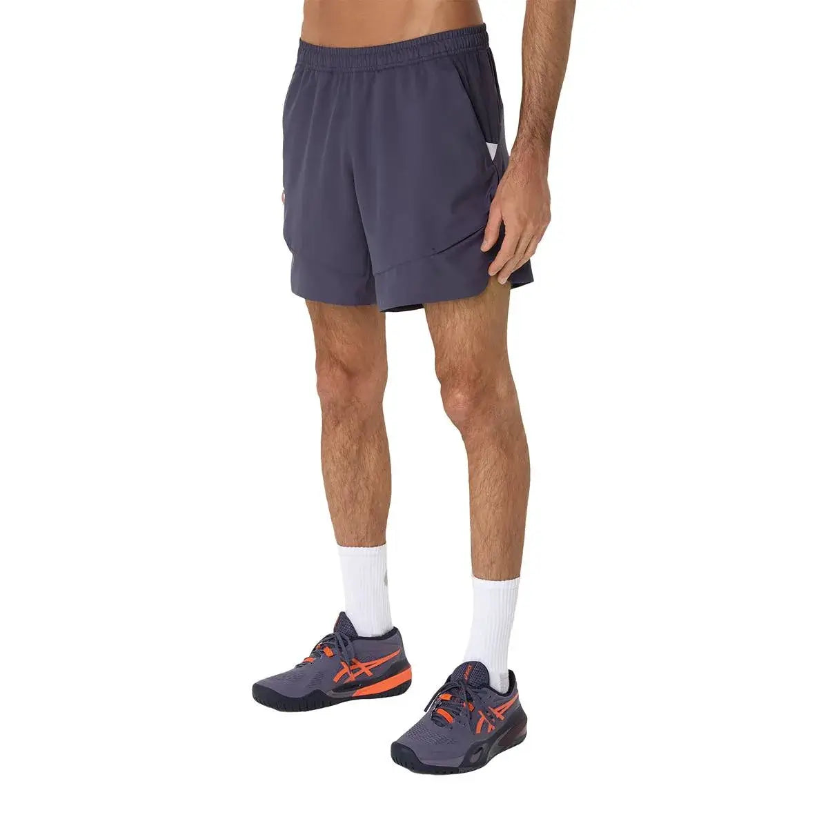pantalón corto asics match 7 pulgadas azul índigo para pádel hombre
