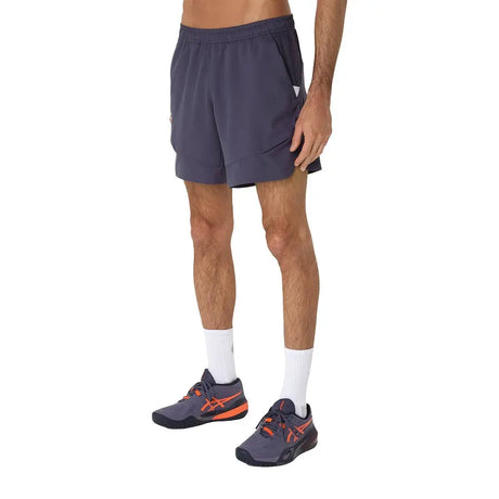 pantalón corto asics match 7 pulgadas azul índigo para pádel hombre