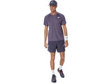 short asics azul índigo match 7 pulgadas con abertura lateral ergonómica