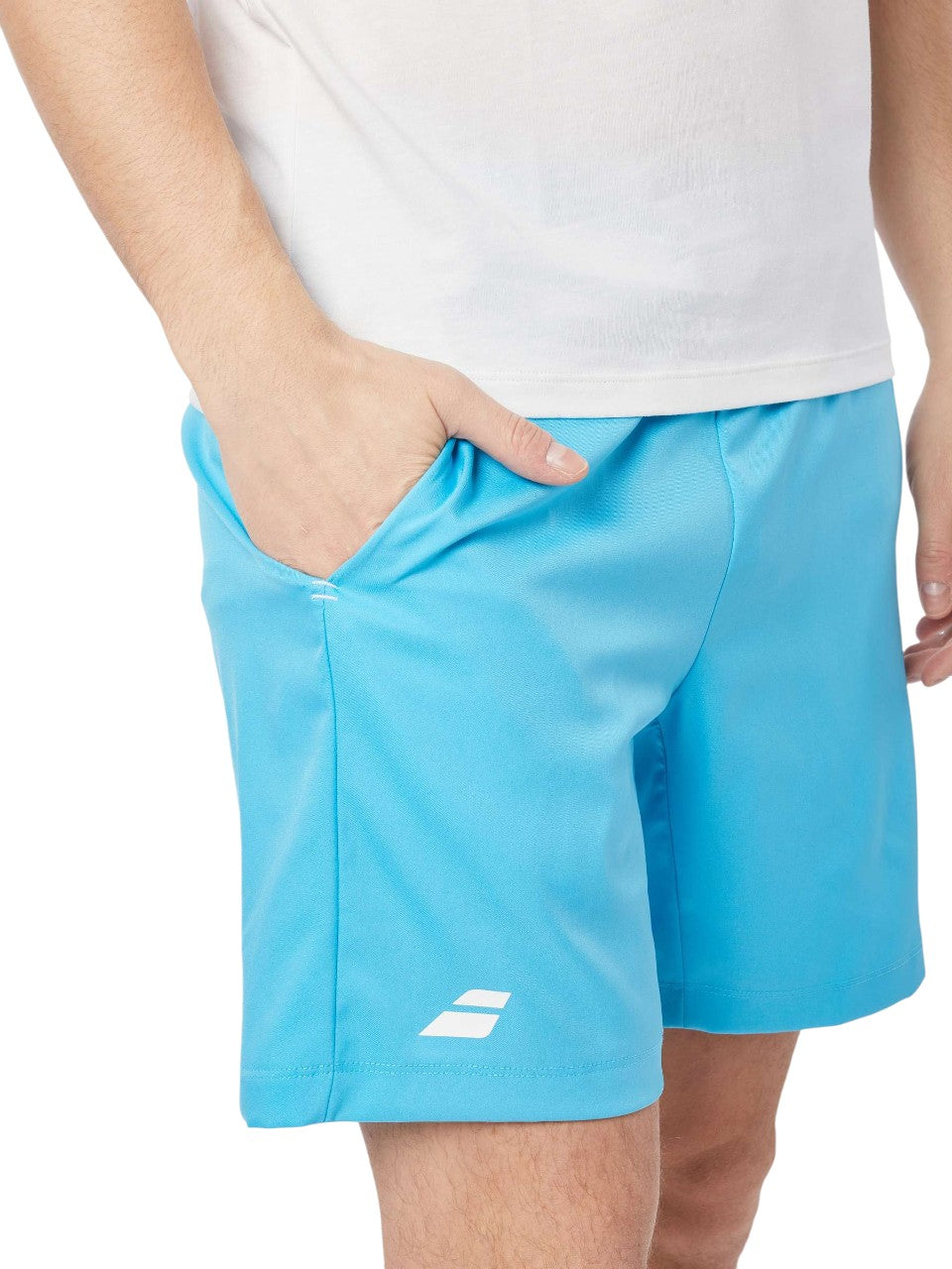 short deportivo babolat celeste para pádel hombre con tela ligera