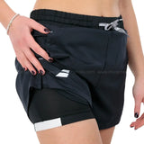 short técnico negro babolat mujer para entrenamiento en cancha pádel