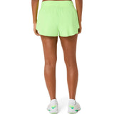 short tenis mujer asics match laser cut verde illuminate con tejido elastico para cancha tenis
