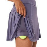 asics skort mujer gris morado con diseño dinámico para pádel o tenis