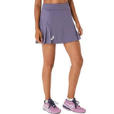 ropa deportiva asics mujer skort greyish purple con corte favorecedor