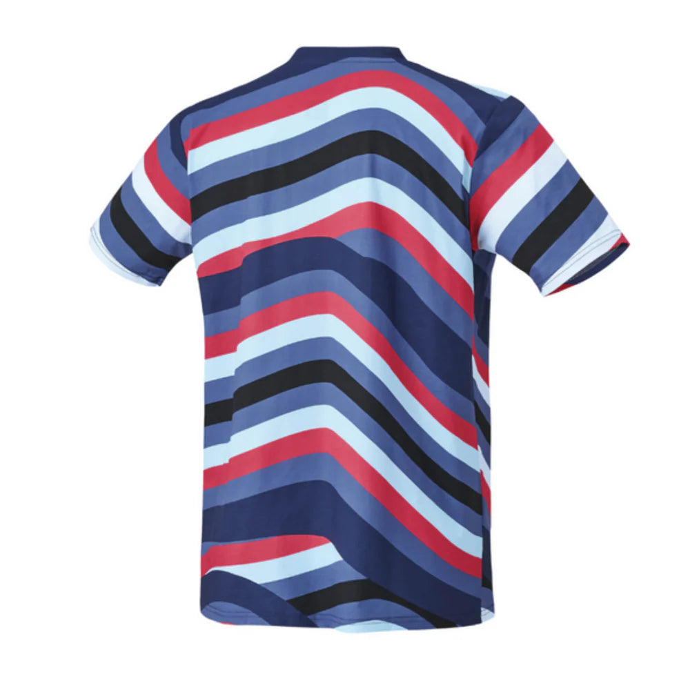 ropa deportiva yonex t-shirt azul rojo para deportes de raqueta