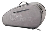 paletero wilson team padel bag grey con correas tipo mochila ajustables