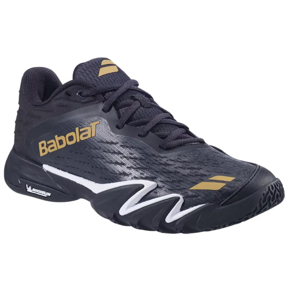 tenis para padel hombre babolat premura 3 color negro oro con amortiguación eva y máxima estabilidad