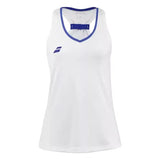 top deportivo babolat blanco sin mangas para jugar padel mujer