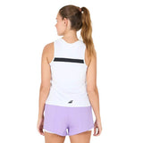 babolat top sin mangas mujer blanco con detalles en contraste lila