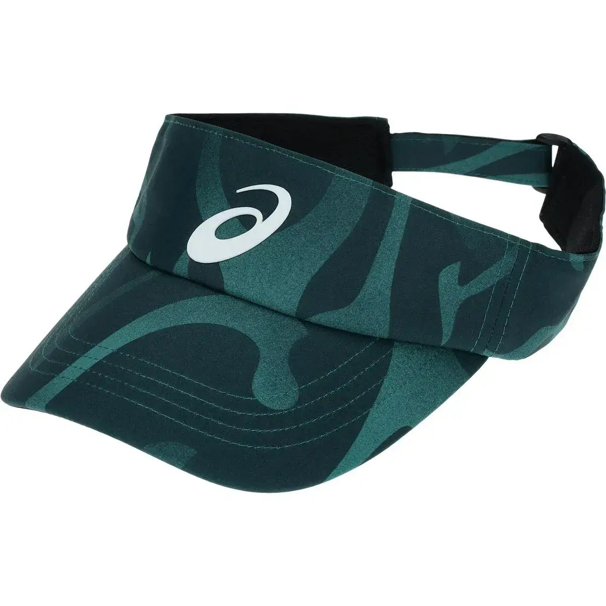 visera deportiva asics performance verde con logo blanco para pádel