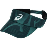 visera deportiva asics performance verde con logo blanco para pádel