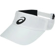 visera blanca asics performance visor con logo negro y ajuste trasero
