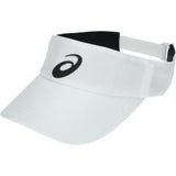 visera blanca asics performance visor con logo negro y ajuste trasero