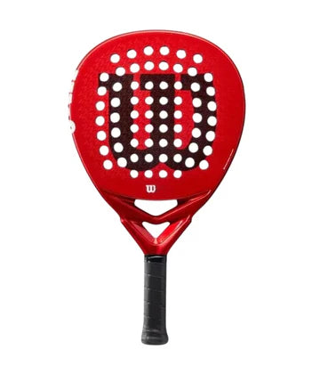 pala wilson bela elite v2.5 roja con forma lágrima y logo perforado