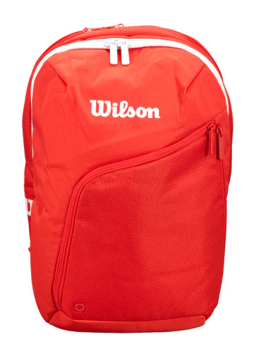mochila wilson padel tour 2025 roja con compartimento para raqueta