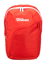 mochila wilson padel tour 2025 roja con compartimento para raqueta