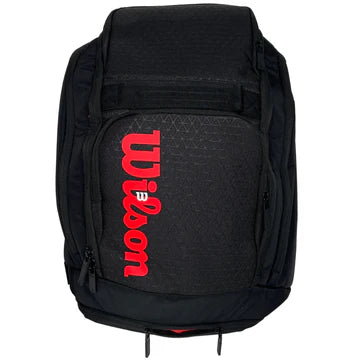 mochila wilson padel tour 2025 roja con logo blanco y diseño deportivo