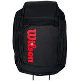 mochila wilson padel tour 2025 roja con logo blanco y diseño deportivo