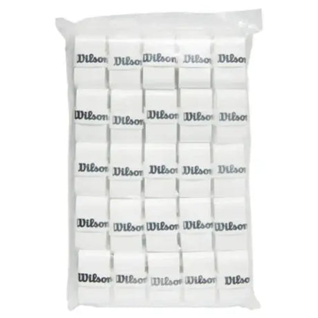 paquete de 50 overgrips wilson pro blanco para agarre profesional en tenis