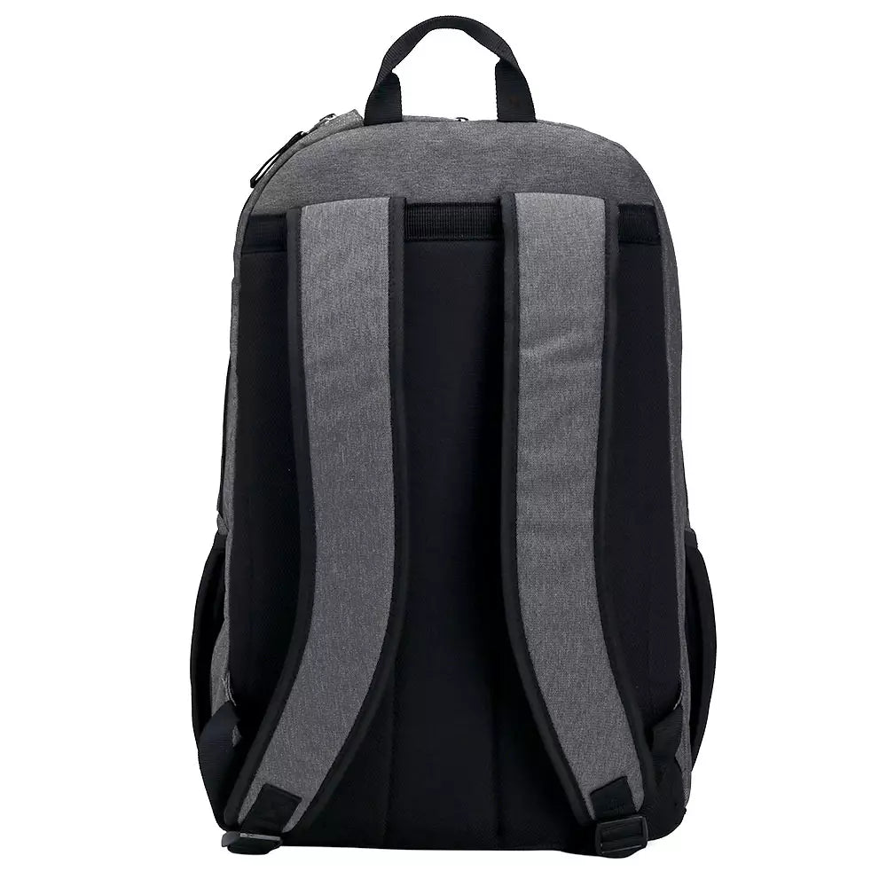 mochila yonex gris con bolsillos espaciosos para palas y accesorios de pádel