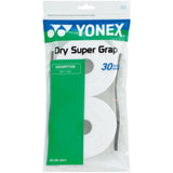 overgrip yonex dry super grap blanco paquete de 30 unidades para raqueta de padel