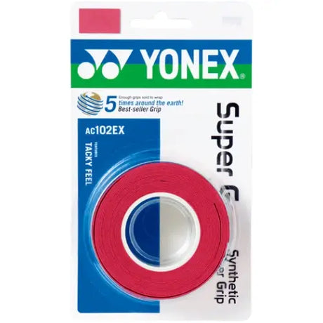 overgrip yonex wet super grap rojo absorción superior pack 3