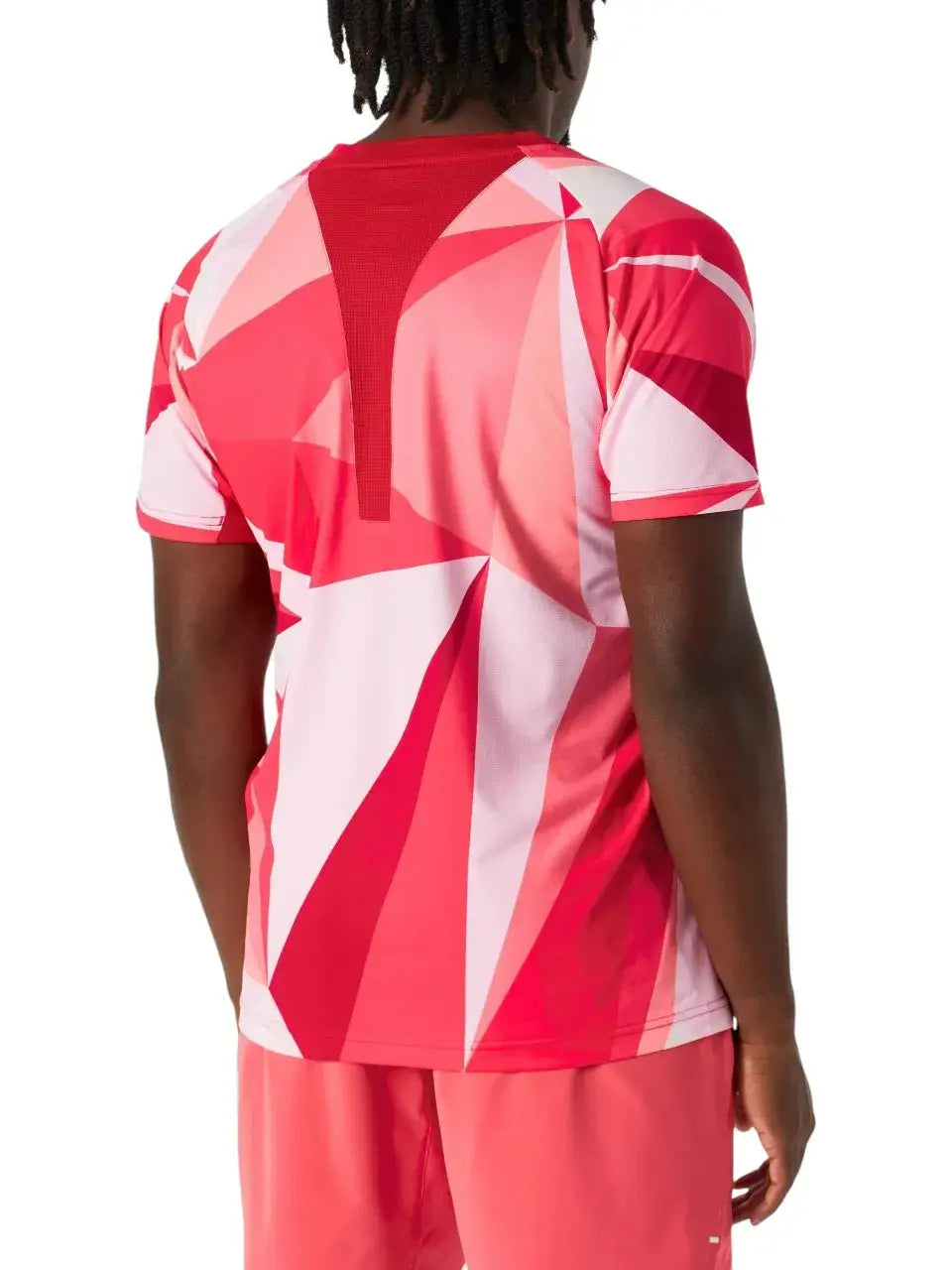 camiseta yonex estampada abstracta en tonos rojos para deportes de pádel