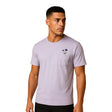 playera yonex hombre algodón color lila con bolsillo y flores bordadas