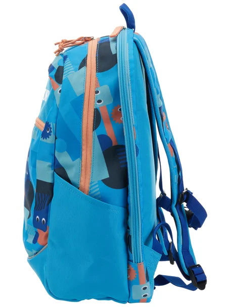 mochila yonex infantil azul con tirantes acolchados y bolsillo frontal