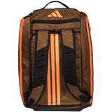 mochila padel adidas pro tour bronze 2026 color bronce naranja 54L con estructura semirrígida